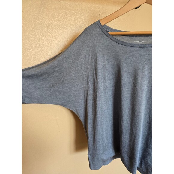 Eileen Fisher Silk / Cotton Boxy 3/4 Dolman Sleeve Oversized Scoop Neck Top M - Picture 6 of 8